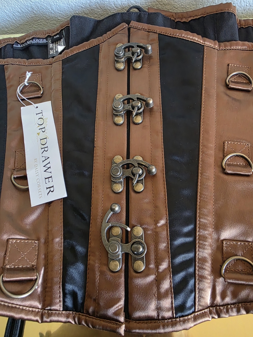 Womens Brown and Black Corset